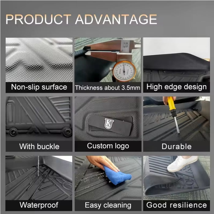 MKR Car Floor Mats For 2021-2023 Ford Bronco 3D TPE All-Weather Floor Mats - Full Set Interior Car Accessories All-Weather