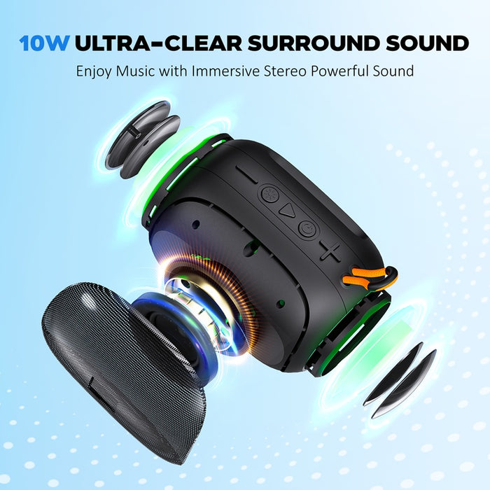 JYX L5 Portable Speaker & IPX7 Waterproof Bluetooth Speaker With LED Light & 8H Playtime Outdoor Speakers With Loud Stereo Sound