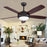 American Simple Light Luxury Home Wood Leaf Fan