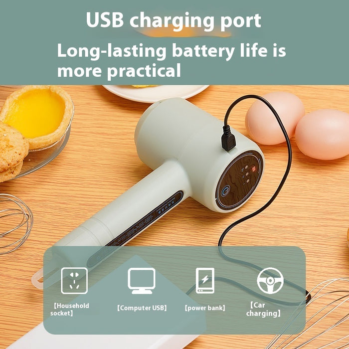 Electric Whisk Wireless Handheld Rechargeable Cream Mixer Kitchen Gadgets