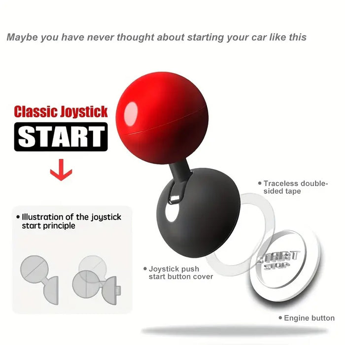 Push Start Button Cover, Joystick Car Engine Start Stop Button Cover Protector, Funny Car Ignition Button Cover Decorations Cool Car Accessories Interior Decor One-Touch Start Button Starter Cover