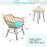 3 Pieces Rattan Furniture Set With Cushioned Chair Table